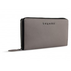 Кошелёк женский BUGATTI Bella, с RFID защитой, бежевый, воловья кожа/полиэстер, 18,5х2,5х10 см