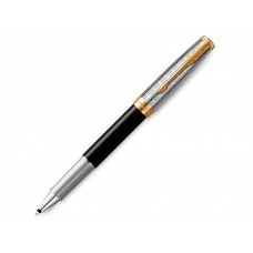 Ручка-роллер Parker Sonnet Premium Refresh BLACK GT, стержень: F, цвет чернил: black, в подарочной упаковке