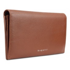 Кошелёк женский BUGATTI Lady Top, коньячный, натуральная воловья кожа, 19,5х2х10 см