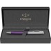 Шариковая ручка Parker Sonnet Essentials Violet SB Steel CT, цвет чернил black, перо: M, в подарочной упаковке.