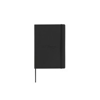 Блокнот Notebook, черная искусcтвенная кожа с логотипом Dupont, формат А5, бумага: линованная