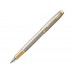 Перьевая ручка Parker IM Premium Warm Silver (grey)  GT, перо: F, цвет чернил: blue, в подарочной упаковке.