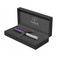 Ручка-роллер Parker Sonnet Essentials Violet SB Steel CT, цвет чернил black, перо: F, в подарочной упаковке.