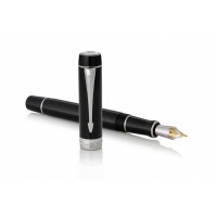 Перьевая ручка Parker Duofold Classic Black CT Centennial Fountain Pen, перо: F, цвет чернил: black, в подарочной упаковке.
