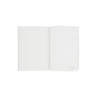 Блокнот Notebook, черная искусcтвенная кожа с логотипом Dupont, формат А5, бумага: линованная
