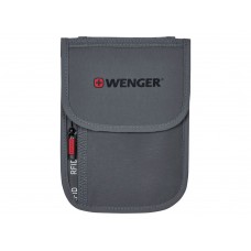 Чехол для документов WENGER на шею с системой защиты данных RFID, серый, полиэстер, 19 x 14 см