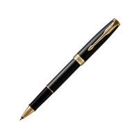 Ручка-роллер Parker Sonnet Black Lacquer GT, стержень: F, цвет чернил: black, в подарочной упаковке