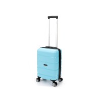 Чемодан TORBER В Отпуск, бирюзовый, полипропилен, 33 х 22 х 53 см, 35 л