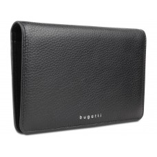 Кошелёк женский BUGATTI Lady Top, чёрный, натуральная воловья кожа, 19,5х2х11,2 см