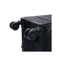 Чемодан TORBER Brosno, чёрный, нейлон 600D, 48 х 22 х 78 см, 85 л