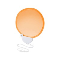 Складной вентилятор (веер) Breeze со шнурком, оранжевый/белый