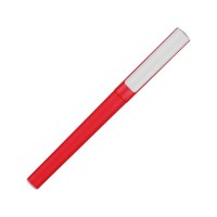Ручка пластиковая шариковая трехгранная Nook с подставкой для телефона в колпачке, красный/белый