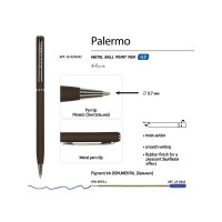 Ручка Palermo шариковая  автоматическая, коричневый металлический корпус, 0,7 мм, синяя