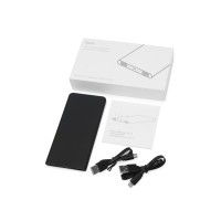 Портативное зарядное устройство с синей подсветкой логотипа Faros, soft-touch, 4000 mAh