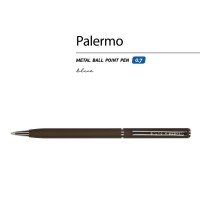 Ручка Palermo шариковая  автоматическая, коричневый металлический корпус, 0,7 мм, синяя