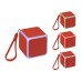 Портативная колонка Cube с подсветкой, красный