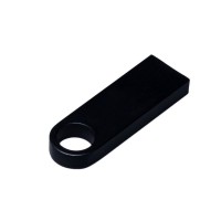 USB 2.0-флешка на 512 Мбайт с мини чипом и круглым отверстием, черный