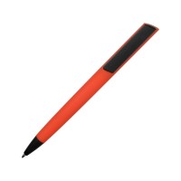 Ручка пластиковая soft-touch шариковая Taper, красный/черный