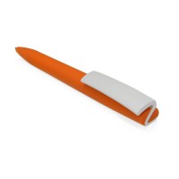 Ручка пластиковая soft-touch шариковая Zorro, оранжевый/белый