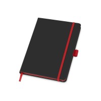 Блокнот ColorNote Black, твердая обложка A5, 80 листов, черный с красным (Р)
