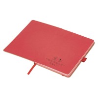Блокнот A5 Sevilia Color, твердая обложка из крафта, 80 листов, цветной срез и форзац, натуральный/красный