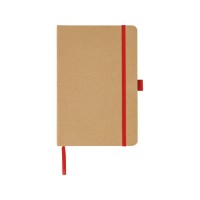 Блокнот A5 Sevilia Color, твердая обложка из крафта, 80 листов, цветной срез и форзац, натуральный/красный