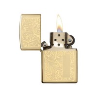 Зажигалка ZIPPO Venetian® с покрытием High Polish Brass, латунь/сталь, золотистая, 38x13x57 мм