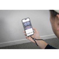 Ремешок-держатель для телефона с зарядным кабелем USB-C - USB-C Lany Wristband Charge Eco, серый