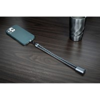 Ремешок-держатель для телефона с зарядным кабелем USB-C - USB-C Lany Wristband Charge Eco, серый