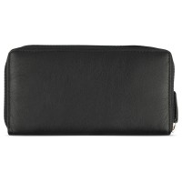 Кошелёк женский BUGATTI Banda, с защитой данных RFID, чёрный, кожа/полиэстер, 18,5х2х10 см
