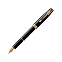 Перьевая ручка Parker Sonnet Black Lacquer GT, перо: F или М , цвет чернил: black, в подарочной упаковке