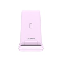Беспроводное зарядное устройство 3-в-1 CANYON WS-304 (CNS-WCS304B), 15W, розовый