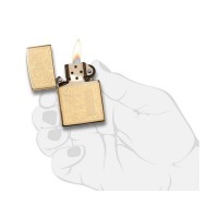 Зажигалка ZIPPO Venetian® с покрытием High Polish Brass, латунь/сталь, золотистая, 38x13x57 мм