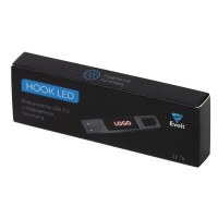 USB 2.0- флешка на 32 Гб c подсветкой логотипа Hook LED, темно-серый, красная подсветка