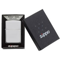 Зажигалка ZIPPO Armor™ c покрытием High Polish Chrome, латунь/сталь, серебристая, 38x13x57 мм