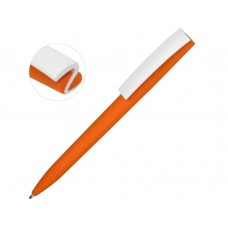 Ручка пластиковая soft-touch шариковая Zorro, оранжевый/белый