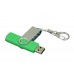Флешка с  поворотным механизмом, c дополнительным разъемом Micro USB, 16 Гб, зеленый