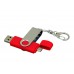 Флешка с  поворотным механизмом, c дополнительным разъемом Micro USB, 16 Гб, красный