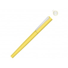 Ручка металлическая роллер Brush R GUM soft-touch с зеркальной гравировкой, желтый