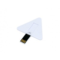USB-флешка на 32 Гб в виде пластиковой карточки треугольной формы, белый