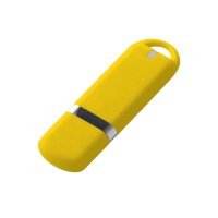 USB-флешка на 128 ГБ 3.0 USB, с покрытием soft-touch, жёлтый