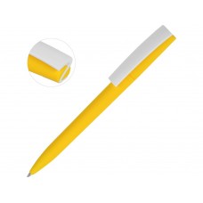 Ручка пластиковая soft-touch шариковая Zorro, желтый/белый