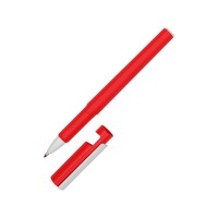 Ручка пластиковая шариковая трехгранная Nook с подставкой для телефона в колпачке, красный/белый