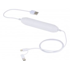 Портативное зарядное устройство, 2000 mAh/кабель 3 в 1, белый