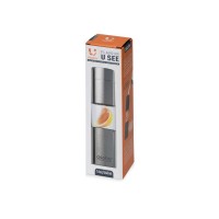 Бутылка для воды FLAVOUR U SEE, 460 мл, серебристый